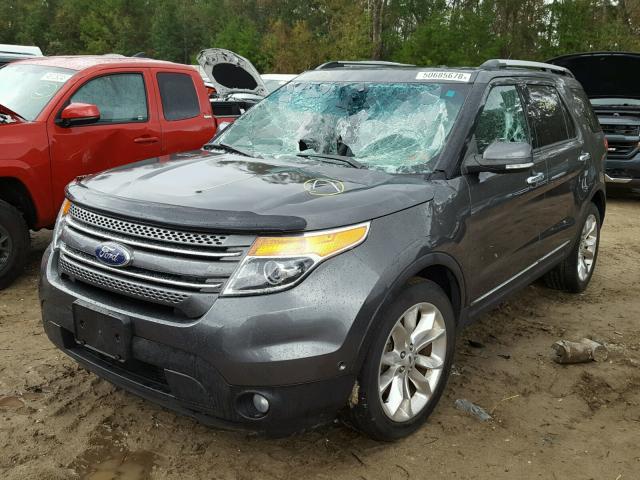 1FM5K7F87FGA82603 - 2015 FORD EXPLORER L GRAY photo 2