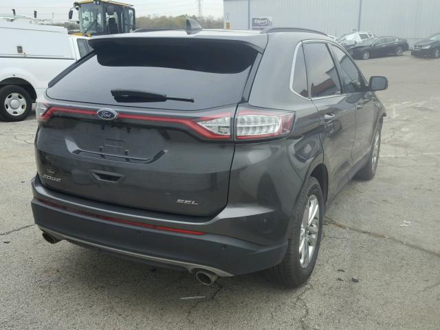 2FMTK3J83FBB33402 - 2015 FORD EDGE SEL GRAY photo 4