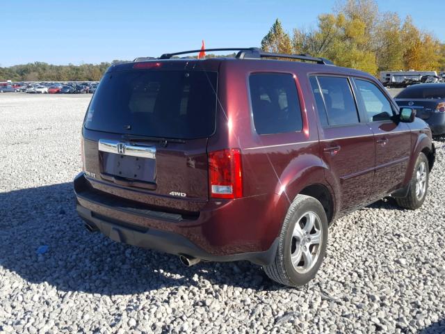 5FNYF4H76CB016705 - 2012 HONDA PILOT EXLN MAROON photo 4