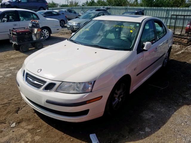 YS3FD49Y171007566 - 2007 SAAB 9-3 2.0T WHITE photo 2