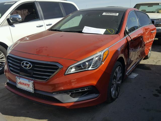 5NPE34AB1FH141563 - 2015 HYUNDAI SONATA SPO ORANGE photo 2