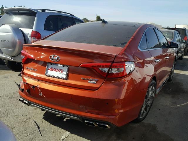 5NPE34AB1FH141563 - 2015 HYUNDAI SONATA SPO ORANGE photo 4