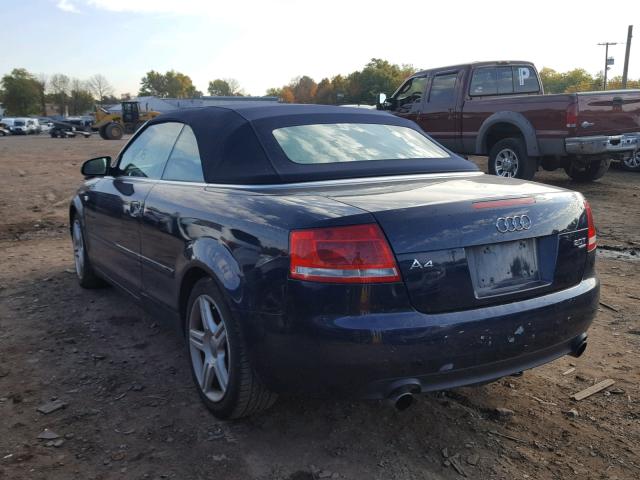 WAUDF48HX8K015541 - 2008 AUDI A4 2.0T CA BLUE photo 3