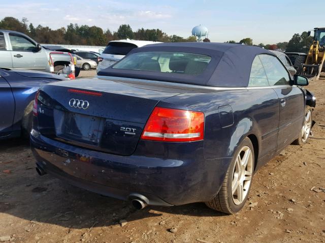 WAUDF48HX8K015541 - 2008 AUDI A4 2.0T CA BLUE photo 4