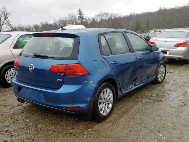 3VW217AUXHM054024 - 2017 VOLKSWAGEN GOLF S BLUE photo 4