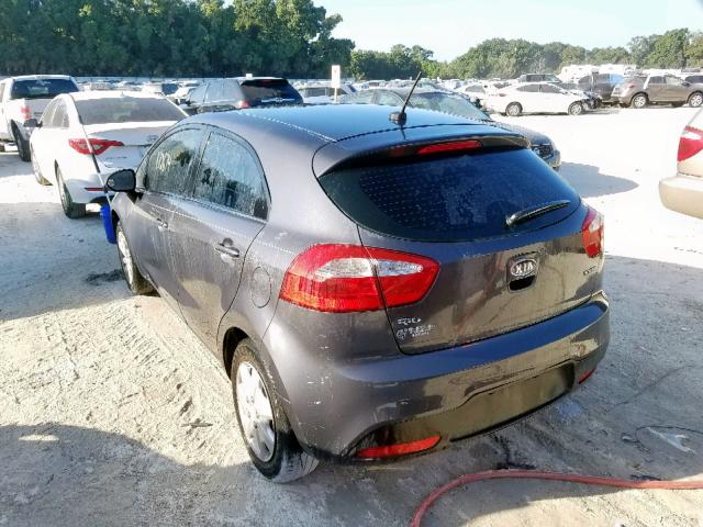 KNADN5A3XC6079104 - 2012 KIA RIO EX CHARCOAL photo 3