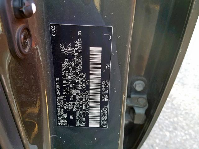 JTLKT324650210051 - 2005 TOYOTA SCION XB მწვანე ფოტო 10