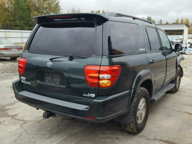 5TDZT38A92S081254 - 2002 TOYOTA SEQUOIA LI GREEN photo 4