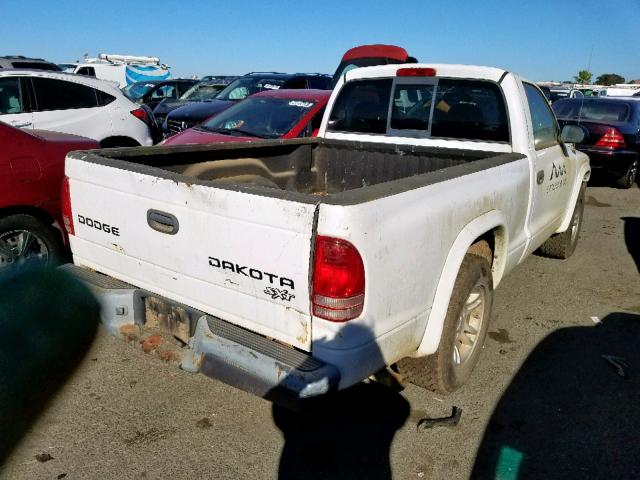 1D7FL16K44S607759 - 2004 DODGE DAKOTA SXT WHITE photo 4