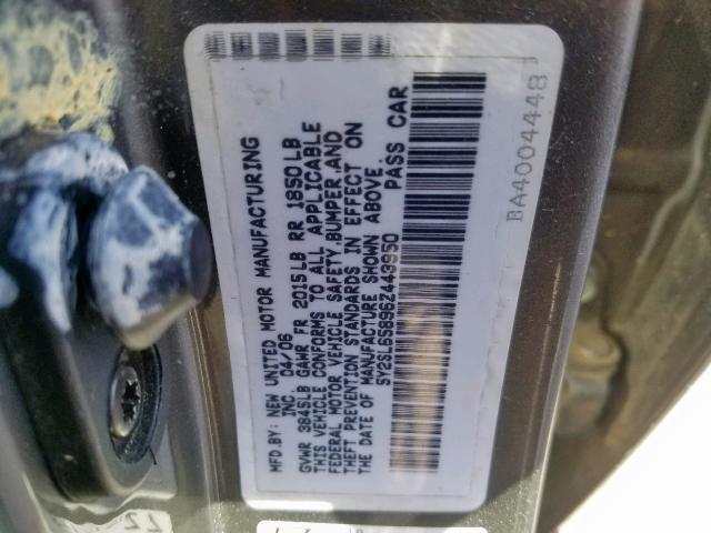 5Y2SL65896Z443950 - 2006 PONTIAC VIBE GRAY photo 10