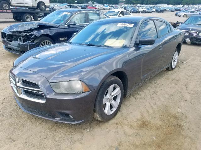 2C3CDXHG4EH258718 - 2014 DODGE CHARGER SX GRAY photo 2