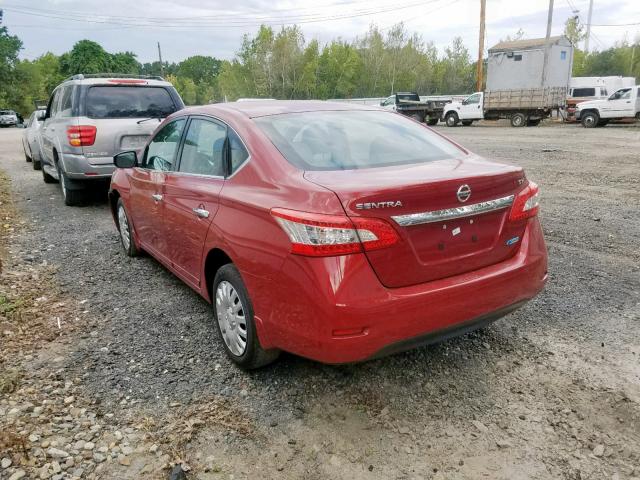 3N1AB7AP0EL696665 - 2014 NISSAN SENTRA S RED photo 3