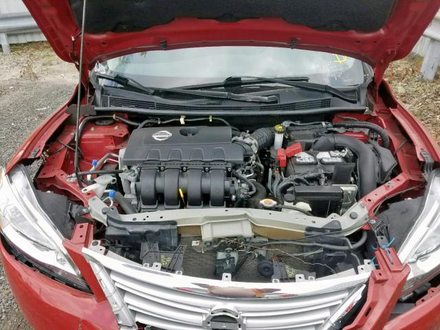 3N1AB7AP0EL696665 - 2014 NISSAN SENTRA S RED photo 7