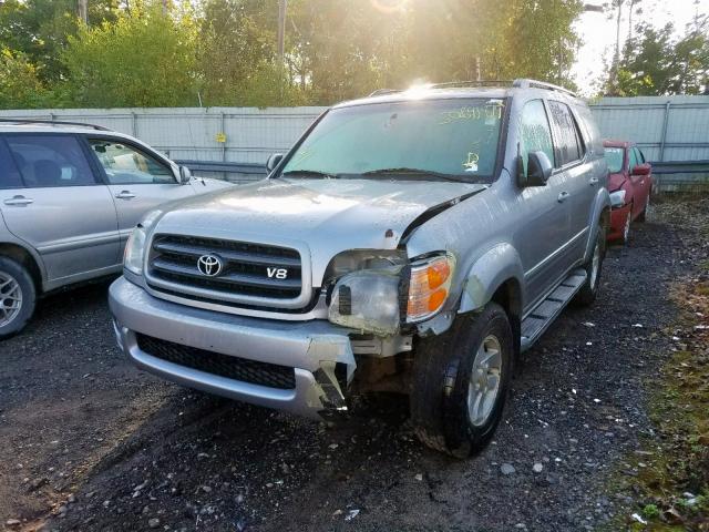 5TDBT44A13S142367 - 2003 TOYOTA SEQUOIA SR GRAY photo 2