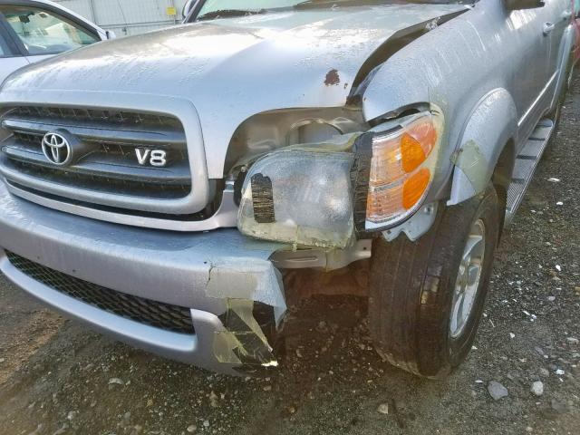 5TDBT44A13S142367 - 2003 TOYOTA SEQUOIA SR GRAY photo 9