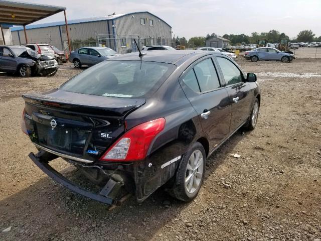 3N1CN7AP7EL859490 - 2014 NISSAN VERSA S BLACK photo 4