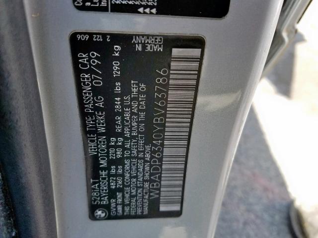 WBADP6340YBV63786 - 2000 BMW 528 IT AUTOMATIC  photo 10