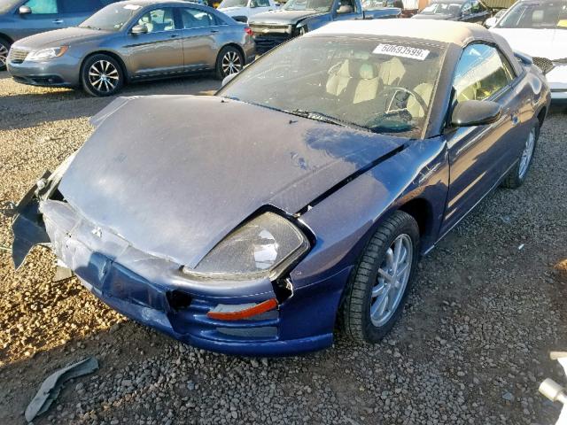 4A3AE45G52E045666 - 2002 MITSUBISHI ECLIPSE SP BLUE photo 2