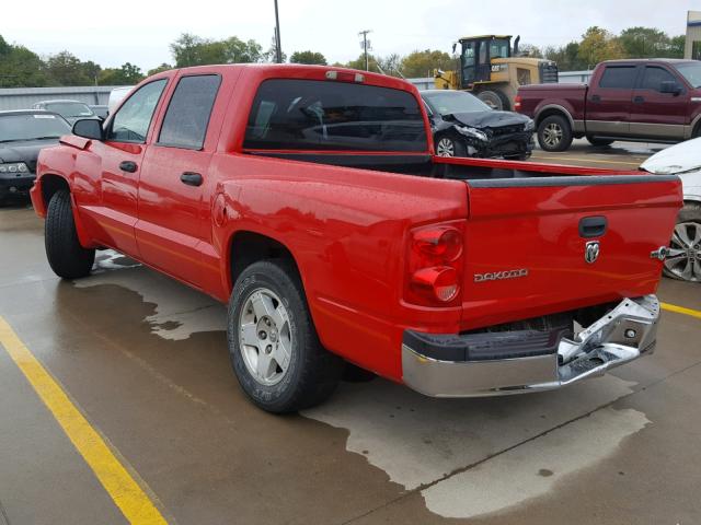 1D7HE38K08S599435 - 2008 DODGE DAKOTA SXT RED photo 3