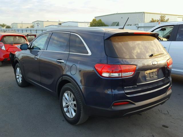 5XYPG4A57GG153555 - 2016 KIA SORENTO LX BLUE photo 3