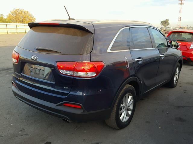 5XYPG4A57GG153555 - 2016 KIA SORENTO LX BLUE photo 4