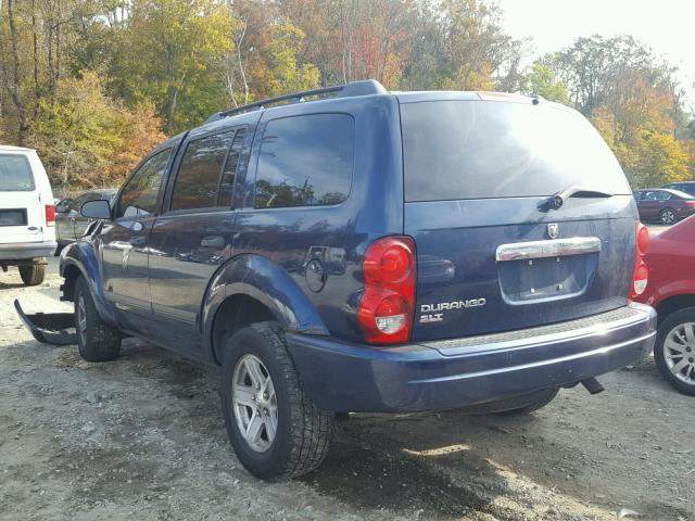 1D4HB48N06F156472 - 2006 DODGE DURANGO SL BLUE photo 3