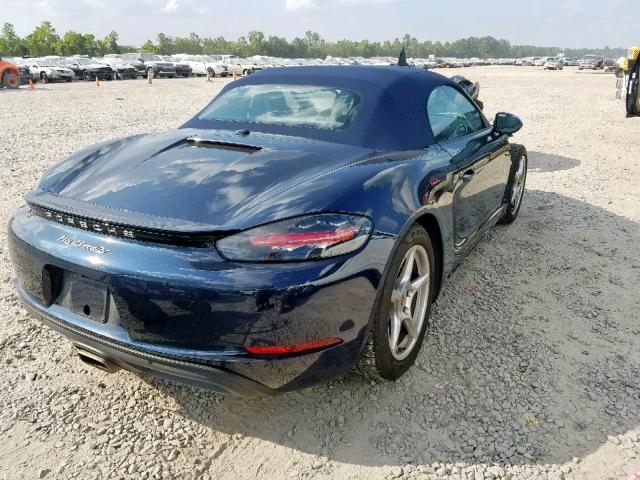 WP0CA2A85HS221202 - 2017 PORSCHE BOXSTER BLUE photo 4