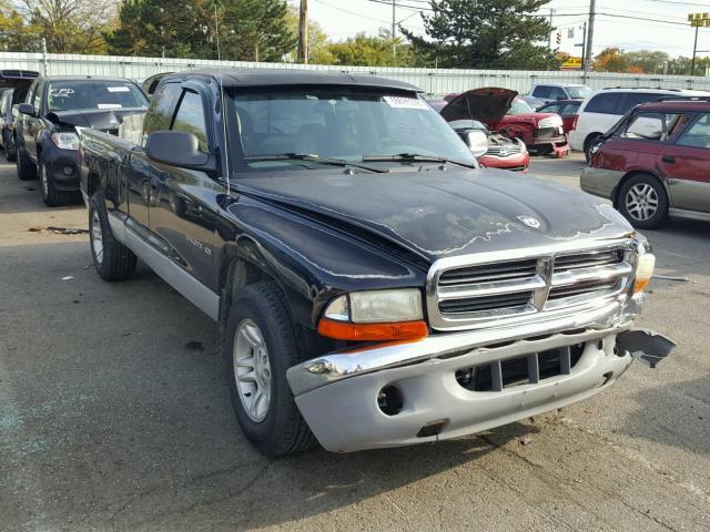 1B7GL22X71S257660 - 2001 DODGE DAKOTA BLACK photo 1