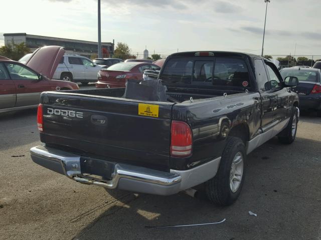 1B7GL22X71S257660 - 2001 DODGE DAKOTA BLACK photo 4