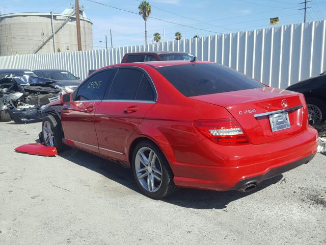 WDDGF4HB0DA758159 - 2013 MERCEDES-BENZ C 250 RED photo 3