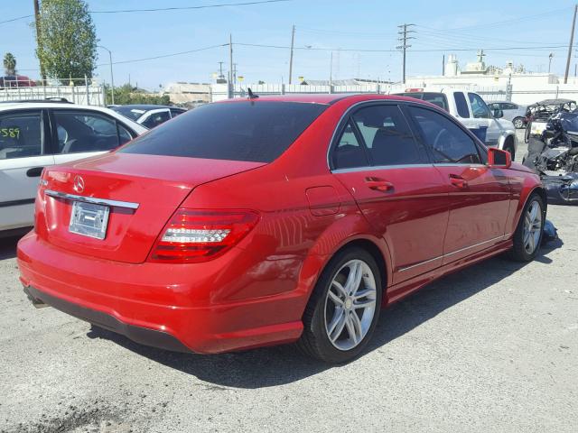 WDDGF4HB0DA758159 - 2013 MERCEDES-BENZ C 250 RED photo 4