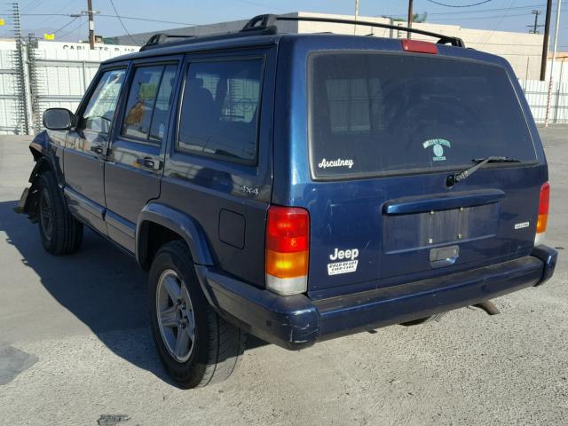 1J4FF58S0YL192164 - 2000 JEEP CHEROKEE C BLUE photo 3