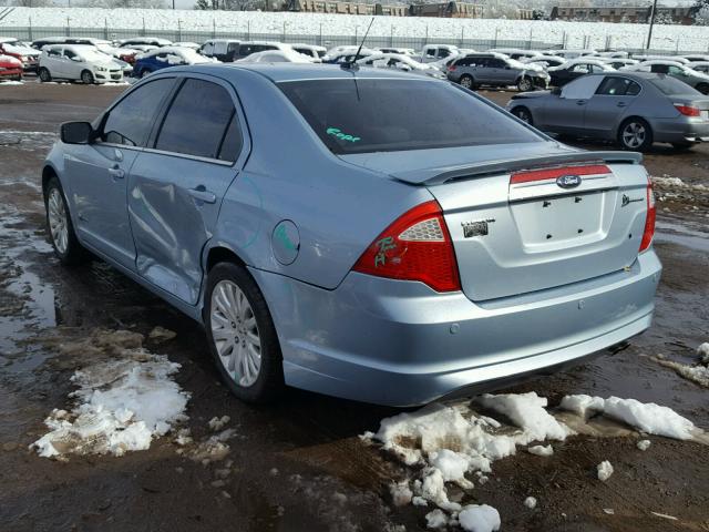 3FADP0L30AR284272 - 2010 FORD FUSION HYB BLUE photo 3