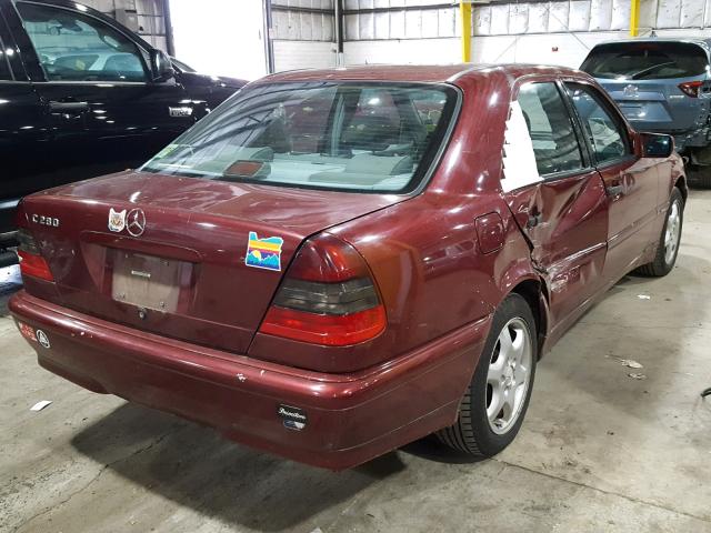 WDBHA29G5XA682243 - 1999 MERCEDES-BENZ C 280 BURGUNDY photo 4