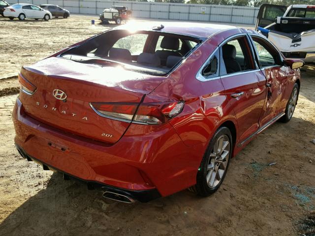 5NPE34AB4JH611013 - 2018 HYUNDAI SONATA SPO RED photo 4