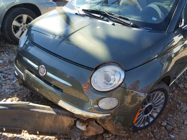 3C3CFFER6CT100816 - 2012 FIAT 500 LOUNGE GREEN photo 9
