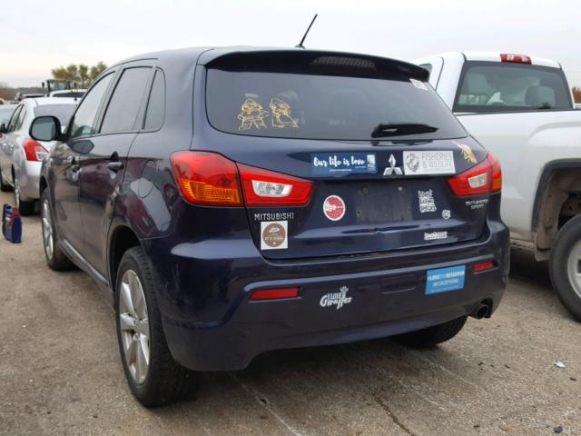 JA4AP4AU6CZ001463 - 2012 MITSUBISHI OUTLANDER BLUE photo 3