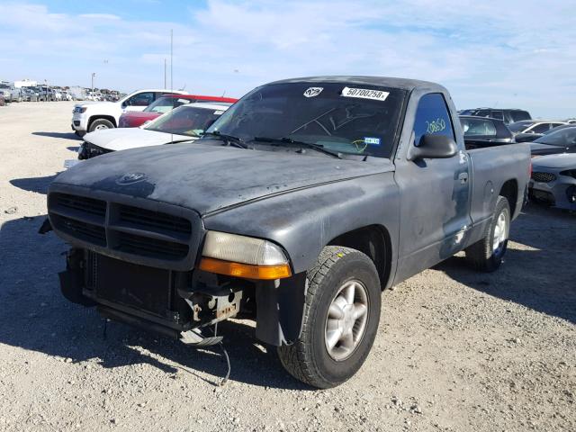 1B7FL26X7YS558171 - 2000 DODGE DAKOTA GRAY photo 2