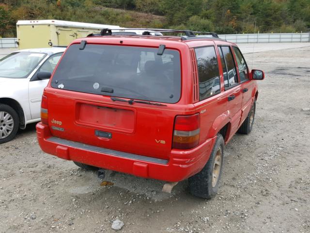 1J4GZ78Y1VC557927 - 1997 JEEP GRAND CHER RED photo 4