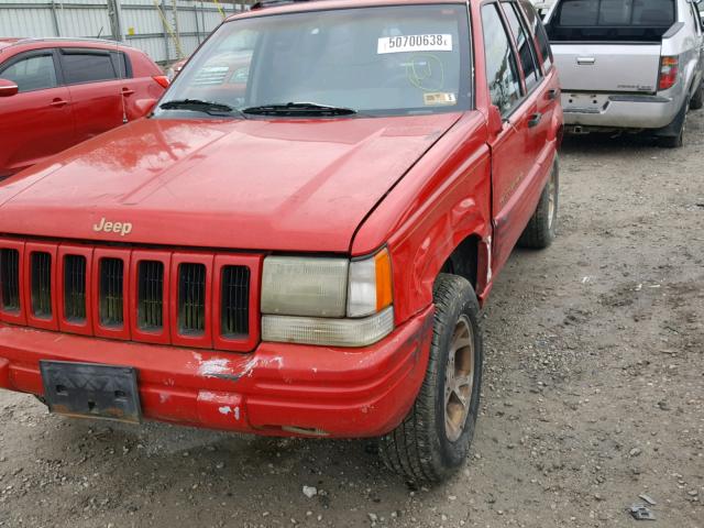 1J4GZ78Y1VC557927 - 1997 JEEP GRAND CHER RED photo 9