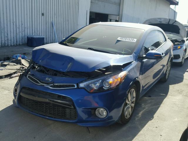 KNAFX6A81F5371027 - 2015 KIA FORTE EX BLUE photo 2