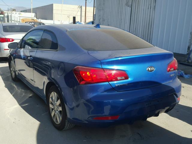 KNAFX6A81F5371027 - 2015 KIA FORTE EX BLUE photo 3