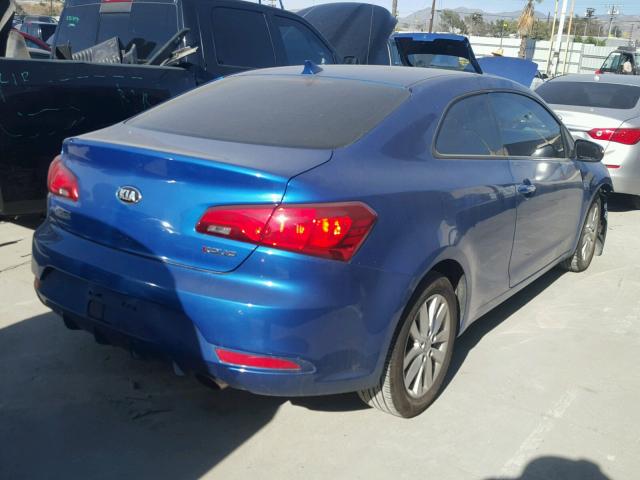 KNAFX6A81F5371027 - 2015 KIA FORTE EX BLUE photo 4