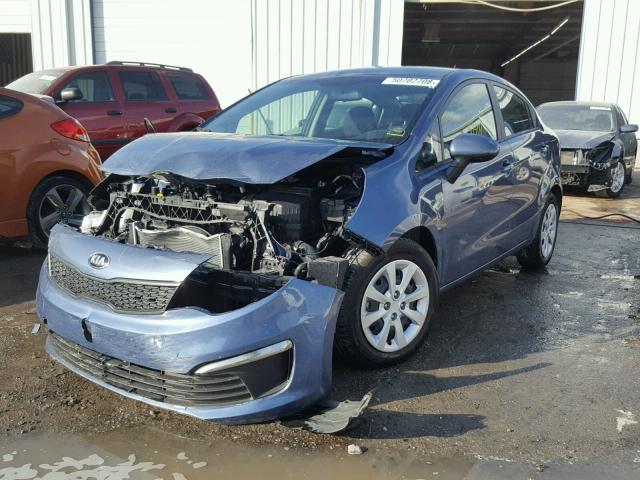 KNADM4A31G6577355 - 2016 KIA RIO LX BLUE photo 2