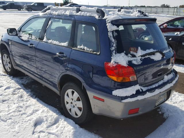 JA4LZ31G13U098219 - 2003 MITSUBISHI OUTLANDER BLUE photo 3