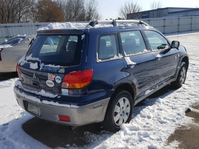 JA4LZ31G13U098219 - 2003 MITSUBISHI OUTLANDER BLUE photo 4