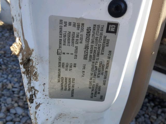 1GNDV23118D127838 - 2008 CHEVROLET UPLANDER L Ağ foto 10