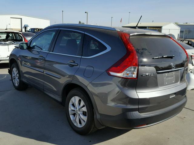 2HKRM4H72EH617527 - 2014 HONDA CR-V EXL GRAY photo 3