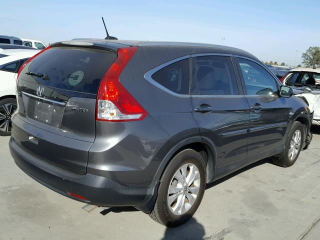 2HKRM4H72EH617527 - 2014 HONDA CR-V EXL GRAY photo 4