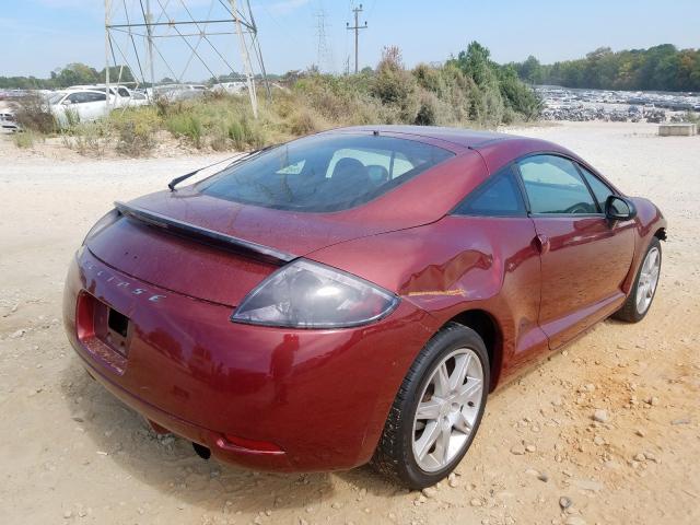 4A3AK24F67E040781 - 2007 MITSUBISHI ECLIPSE GS RED photo 4